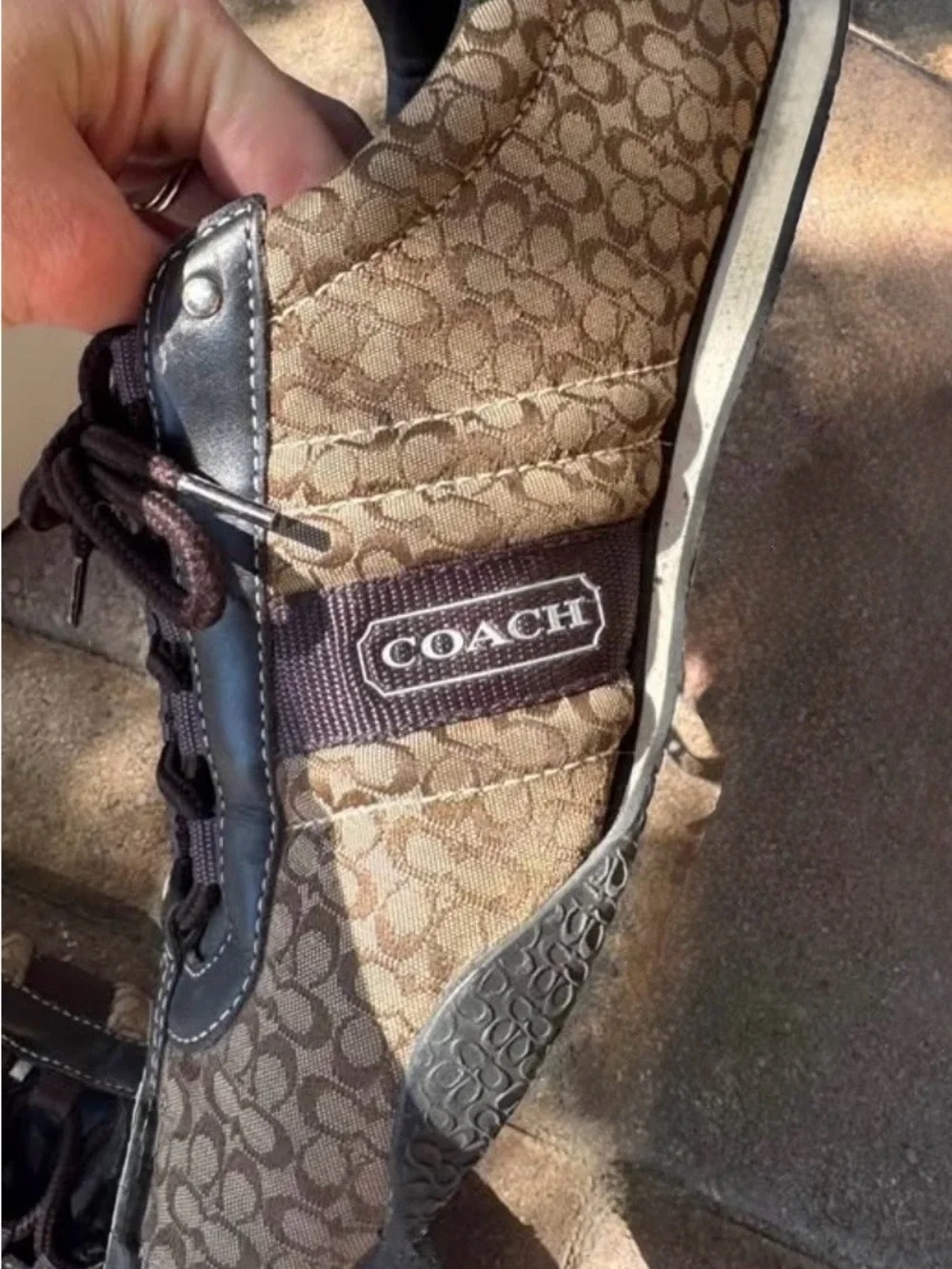 Coach Women’s Brown & Black Signature Canvas Sneakers